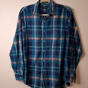 Preswick & Moore gentleman's fit single needle tailoring button down shirt Med